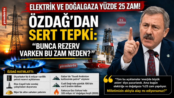 Enerji zamlarına Selçuk Özdağ’dan sert tepki: “Bunca rezerv varken bu zam neden?”